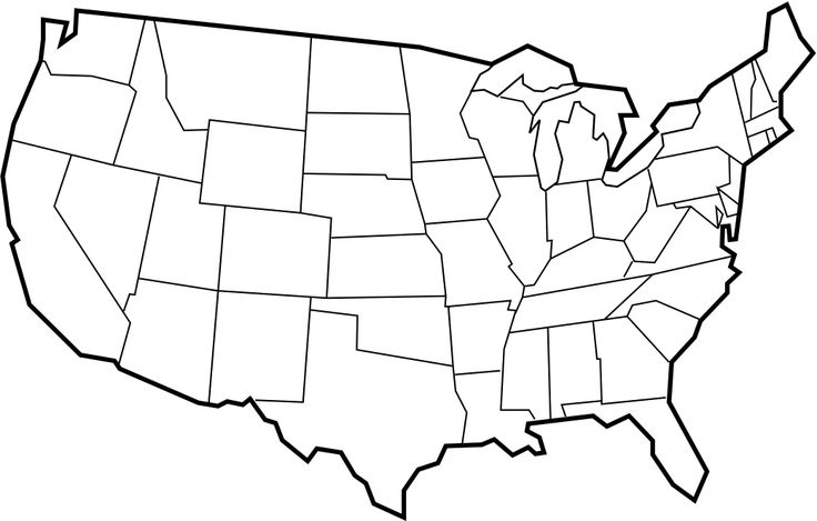 Blank Outline Map of USA