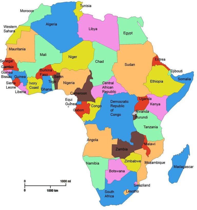 Map Of Africa To Label   Map Of Africa Labeled 768x815 