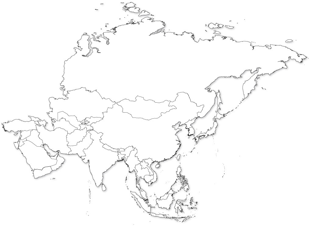 Printable Blank Map of Asia PDF Download