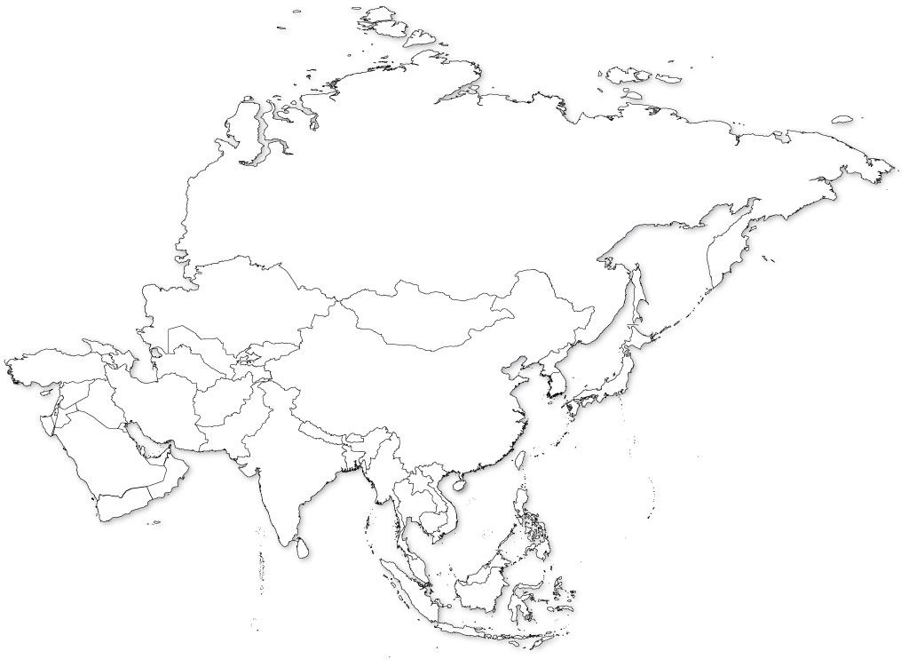 Blank Asia Map Printable