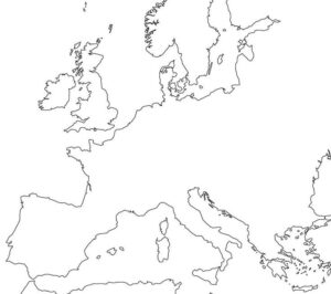 Printable Blank Map Of Europe Countries Outline PDF Europe Blank Map 300x266 