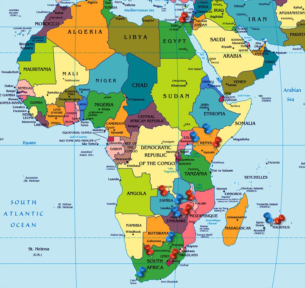 African Map With Country Names