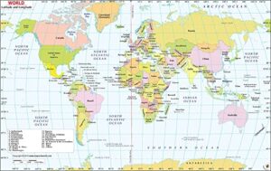 Printable Map of the World with Latitude and Longitude Lines PDF