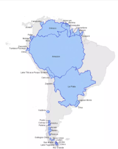 Map of Rivers in South America in Printable PDF