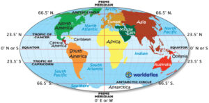 World Map With Equator And Prime Meridian   World Map With Equator Prime Meridian 300x148 