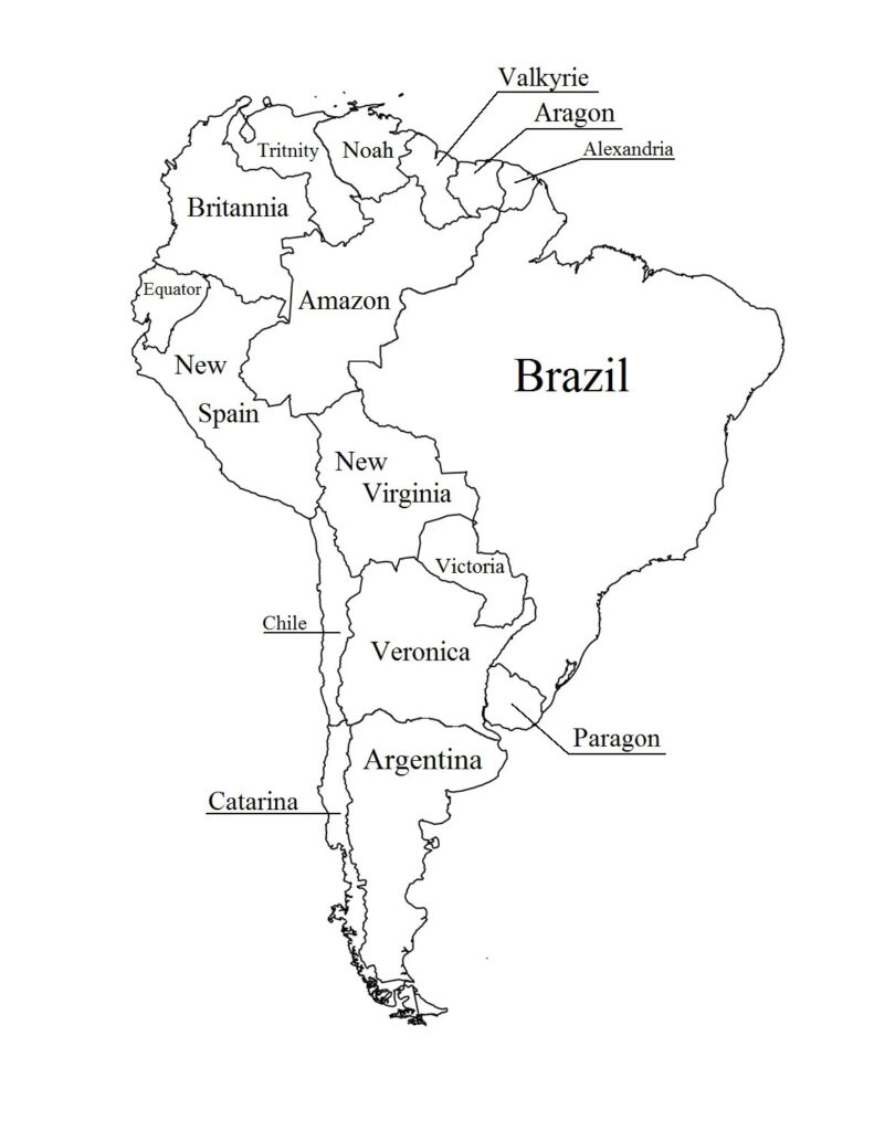 Blank Map of Central and South America