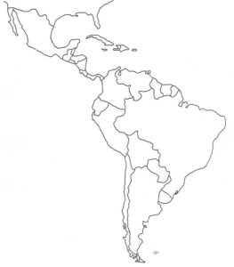Blank Map of South America Printable PDF