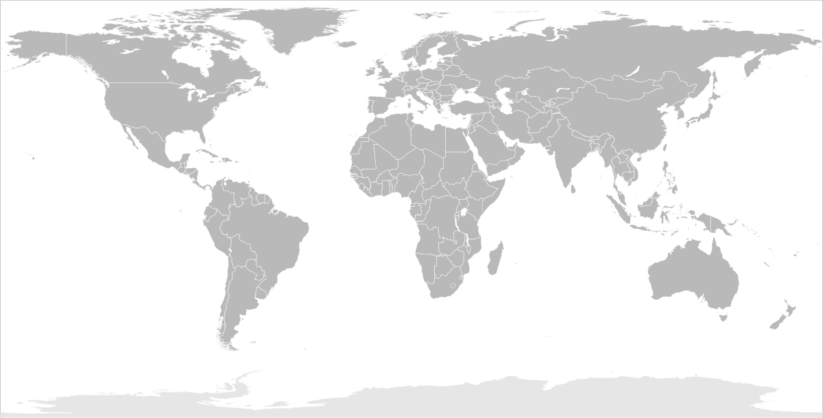 Flat Map of the World with Longitude, Latitude