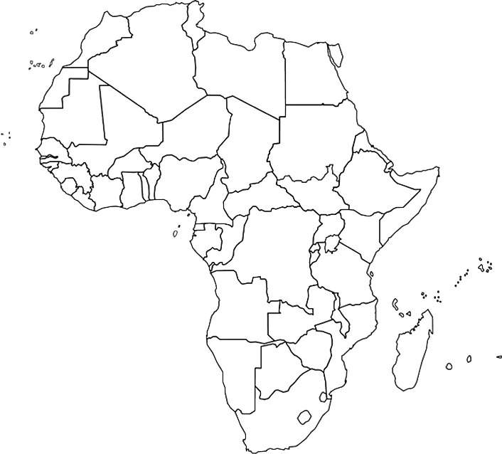 Blank Printable Map of Africa