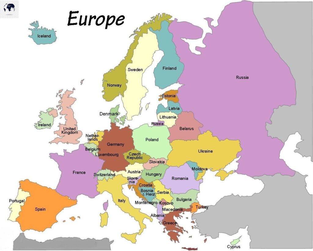 Labeled Map of Europe