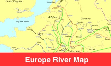 Rivers of Europe Map and Mountains