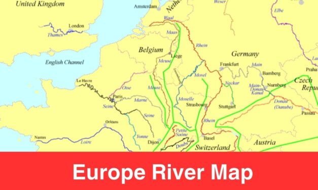 Rivers of Europe Map and Mountains