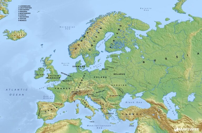 Mountain Range Map of Europe