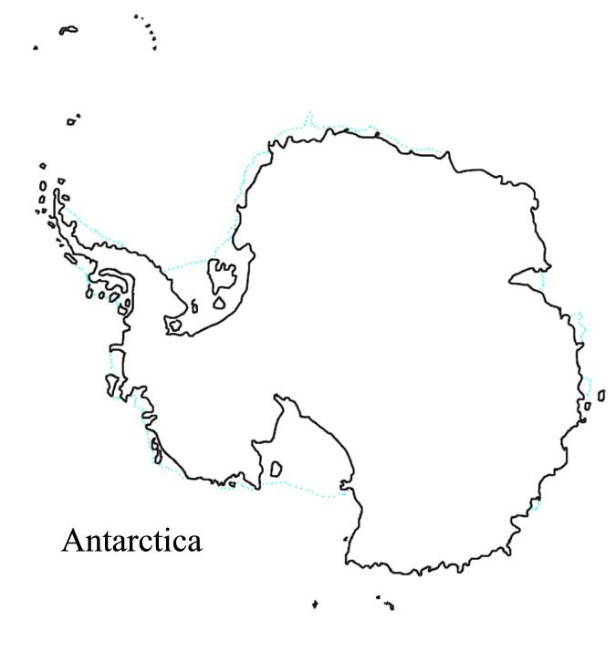 Blank Outline Map of Antarctica