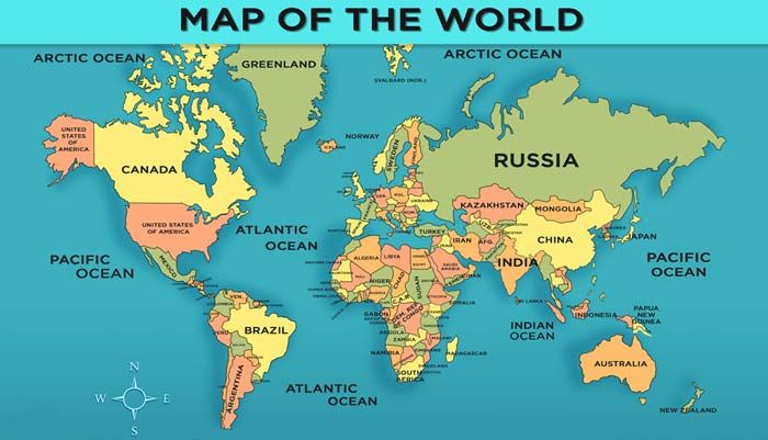 World Map for Kids With Countries