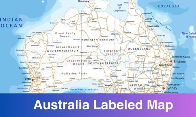 Labeled Map of Australia with States, Cities, Capitals