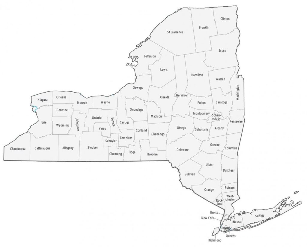 Counties in New York Map