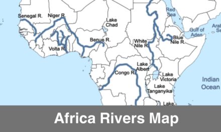 Map of Africa with Rivers & Lakes Printable PDF