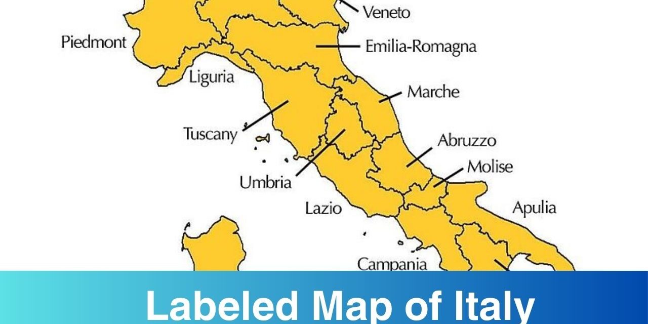 Labeled Map of Italy with Regions & Capitals