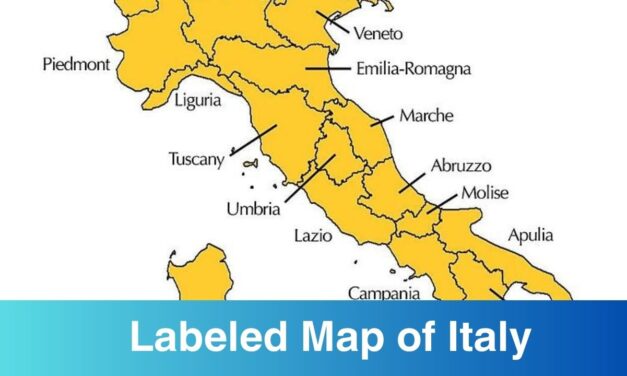 Labeled Map of Italy with Regions & Capitals