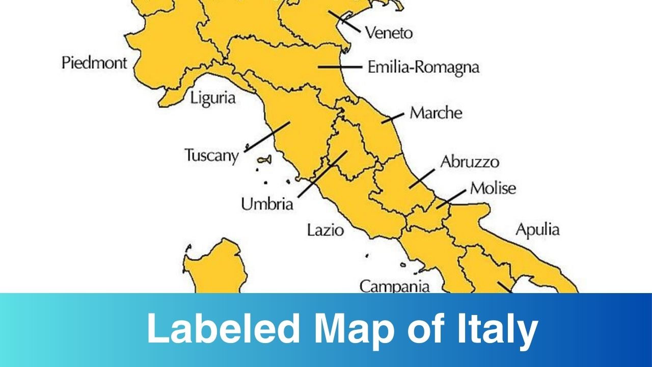 Labeled Map Of Italy With Regions Capitals Italy Maps