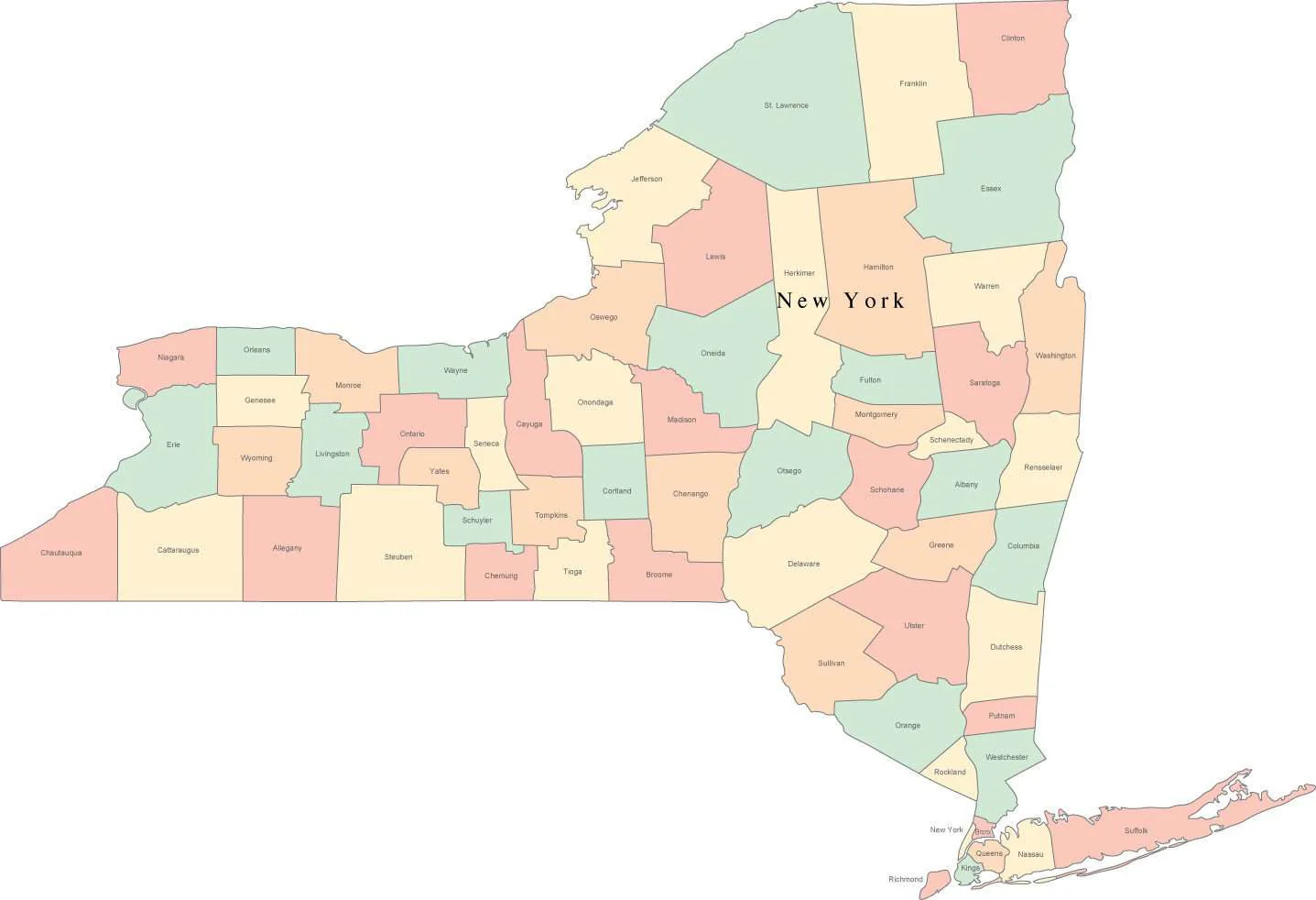 New York County Map Printable NYC City Map