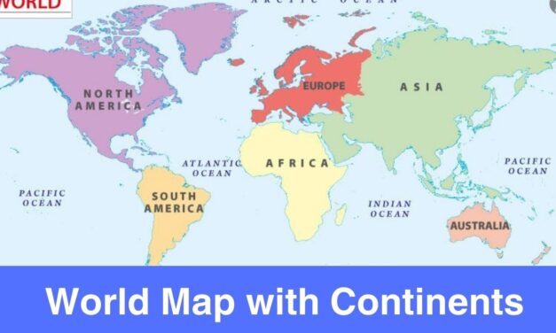 Printable World Map with Continents Labeled Blank Template