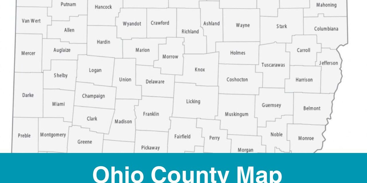 Map of Ohio Counties with Cities | Ohio County Map